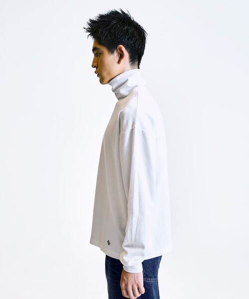 City Ambient Products(シティアンビエントプロダクツ)の「City Ambient Products: フライス タートルネック ロングスリーブ Tシャツ(Tシャツ/カットソー・メンズ・ブラック/ホワイト・SMALL/MEDIUM/LARGE)」の8枚目の写真