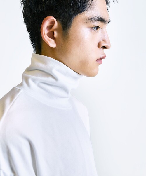 City Ambient Products(シティアンビエントプロダクツ)の「City Ambient Products: フライス タートルネック ロングスリーブ Tシャツ(Tシャツ/カットソー・メンズ・ブラック/ホワイト・SMALL/MEDIUM/LARGE)」の12枚目の写真