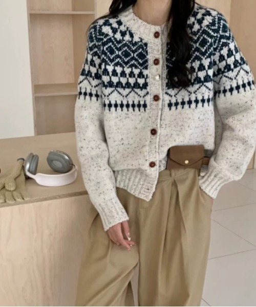 【セール】ノルディックニットカーディガン（カーディガン/ボレロ）｜sorule（ソルレ） 5,841円