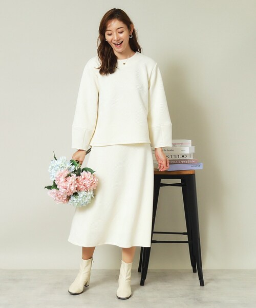 ITS'DEMO（イッツデモ）の「◆【セットアップ可／手洗い可】ふくれジャカードプルオーバー（Tシャツ/カットソー・レディース・アイボリー/ブラック/ボルドー/ベージュ・00）」の10枚目の写真