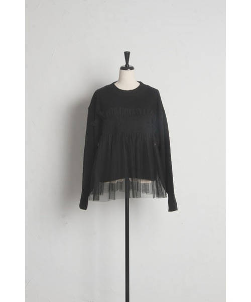 &. NOSTALGIA（アンドドットノスタルジア）の「【ZOZO限定】チュールレイヤードニット（ニット/セーター・レディース・ブラック/グレー・M）」の22枚目の写真