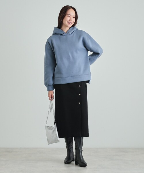 DRESKIP（ドレスキップ）の「◆【S-LL/あったか】きれいめ ドット釦ナロースカート（スカート・レディース・ブラック/ライトベージュ/ベージュ系1・01/02/03/04）」の6枚目の写真