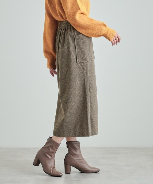 DRESKIP（ドレスキップ）の「◆【S-LL/あったか】きれいめ ドット釦ナロースカート（スカート・レディース・ブラック/ライトベージュ/ベージュ系1・01/02/03/04）」の13枚目の写真