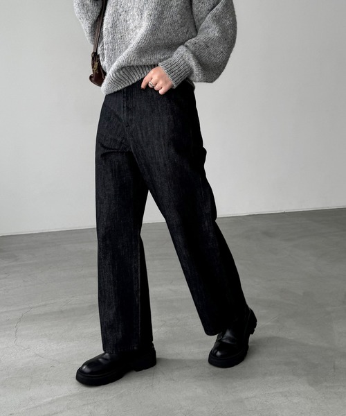 CANAL JEAN（キャナルジーン）の「ハイウエストワイドデニム（デニムパンツ・レディース・ホワイト/インディゴブルー/ブラック・マルチサイズ）」の12枚目の写真