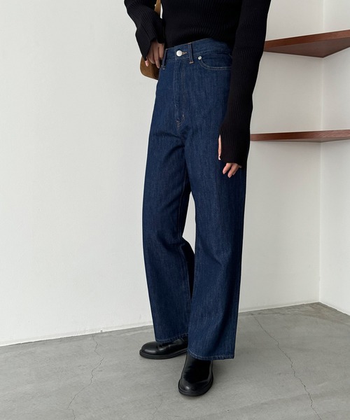 CANAL JEAN（キャナルジーン）の「ハイウエストワイドデニム（デニムパンツ・レディース・ホワイト/インディゴブルー/ブラック・マルチサイズ）」の15枚目の写真