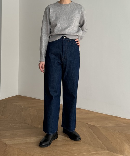 CANAL JEAN（キャナルジーン）の「ハイウエストワイドデニム（デニムパンツ・レディース・ホワイト/インディゴブルー/ブラック・マルチサイズ）」の8枚目の写真