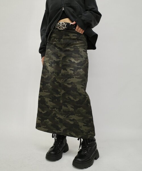 WHO'S WHO gallery（フーズフーギャラリー）の「アソートナロースカート（スカート・レディース・ブラウン/カーキ・FREE）」の2枚目の写真