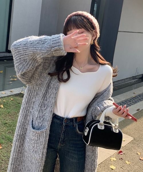 paravion(パラビオン)の「裏起毛フロントデザインニットプルオーバー(ニット/セーター・レディース・ブラック/ホワイト・FREE)」の13枚目の写真