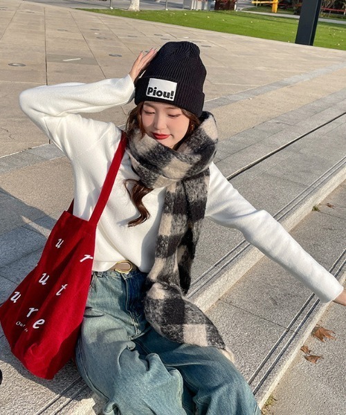 paravion(パラビオン)の「裏起毛フロントデザインニットプルオーバー(ニット/セーター・レディース・ブラック/ホワイト・FREE)」の19枚目の写真