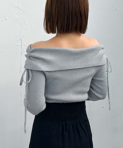 archives（アルシーヴ）の「ドロストオフショルラメリブニット（ニット/セーター・レディース・ピンク/ブラック/グレー/アイボリー・MEDIUM）」の19枚目の写真