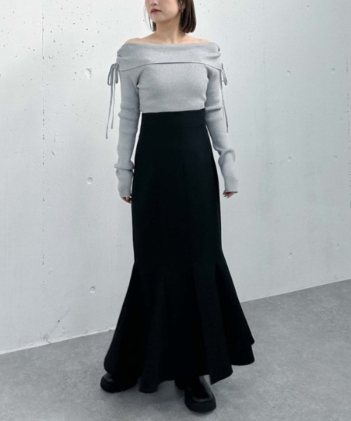 archives（アルシーヴ）の「ドロストオフショルラメリブニット（ニット/セーター・レディース・ピンク/ブラック/グレー/アイボリー・MEDIUM）」の21枚目の写真