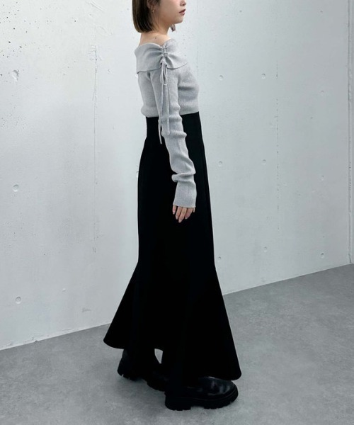 archives（アルシーヴ）の「ドロストオフショルラメリブニット（ニット/セーター・レディース・ピンク/ブラック/グレー/アイボリー・MEDIUM）」の22枚目の写真