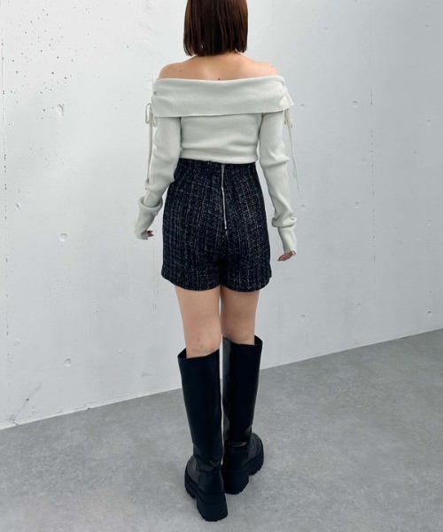 archives（アルシーヴ）の「ドロストオフショルラメリブニット（ニット/セーター・レディース・ピンク/ブラック/グレー/アイボリー・MEDIUM）」の11枚目の写真