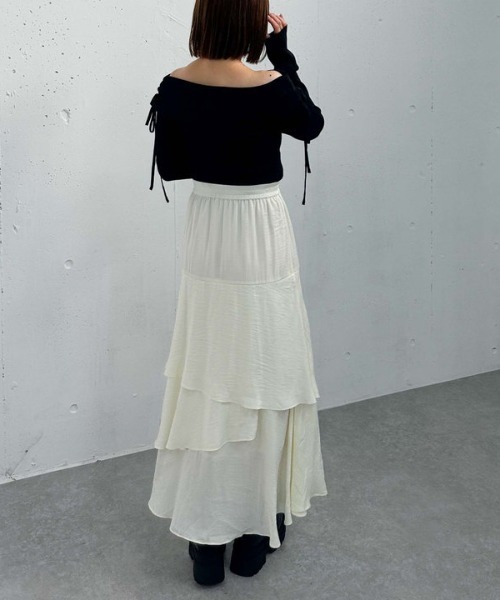 archives（アルシーヴ）の「ドロストオフショルラメリブニット（ニット/セーター・レディース・ピンク/ブラック/グレー/アイボリー・MEDIUM）」の16枚目の写真