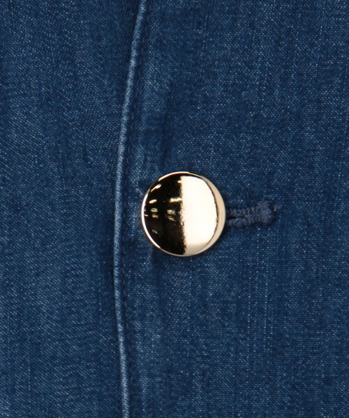 45rpm デニムシャツ　ジャケット　ロゴ刺繍 circle mobius letter logo denim G jacket ユニセックス 男女
