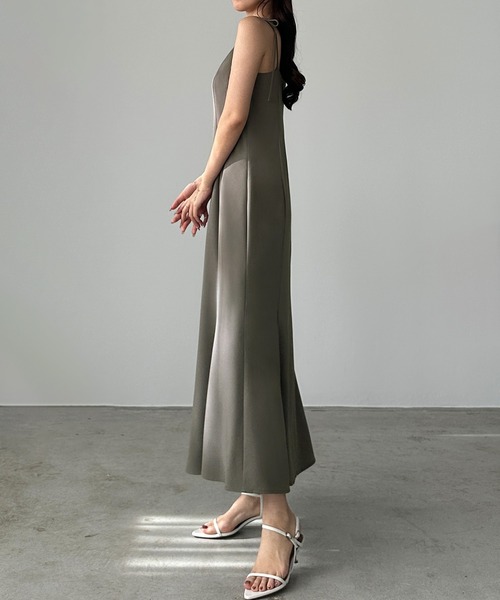 セール】【薄くて軽いジョーゼット生地】リボンセミマーメイドキャミ