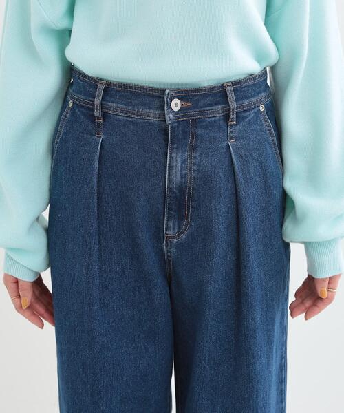 DRESKIP（ドレスキップ）の「後ろウエストゴムが楽 大人のタックワイド デニムパンツ（デニムパンツ・レディース・ライトブルー/ブルー系その他・01/02/03/04）」の14枚目の写真