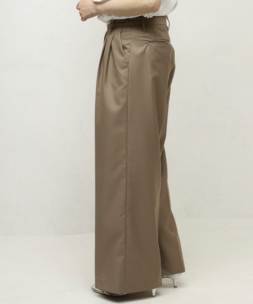 Firsthand（ファーストハンド）の「センタ―プレス インタック ワイドパンツ / ワイドスラックス（スラックス・レディース・グレー/ダークベージュ・マルチサイズ）」の3枚目の写真