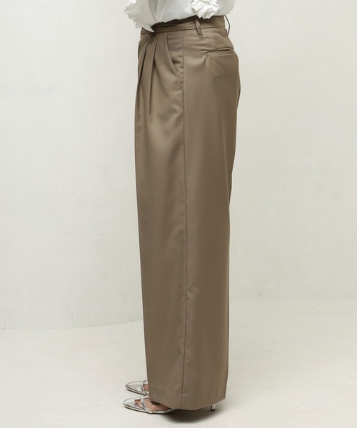 Firsthand（ファーストハンド）の「センタ―プレス インタック ワイドパンツ / ワイドスラックス（スラックス・レディース・グレー/ダークベージュ・マルチサイズ）」の5枚目の写真