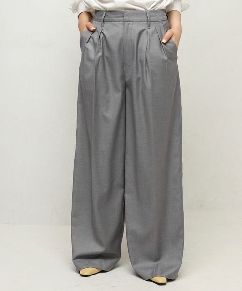 Firsthand（ファーストハンド）の「センタ―プレス インタック ワイドパンツ / ワイドスラックス（スラックス・レディース・グレー/ダークベージュ・マルチサイズ）」の10枚目の写真