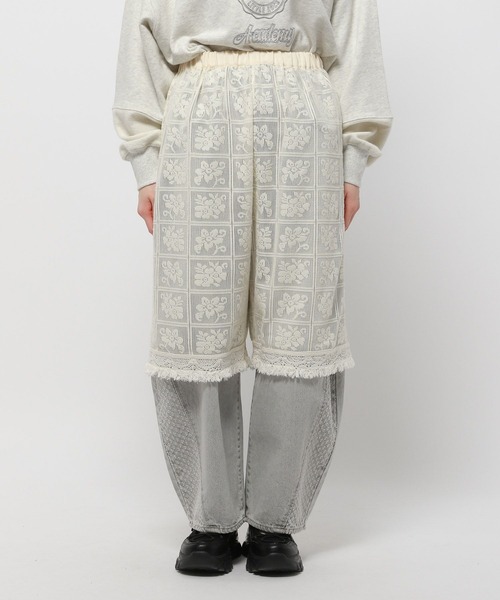 niko and...(ニコアンド)の「レースレイヤリングパンツ(その他パンツ・レディース・アイボリー・FREE)」の6枚目の写真