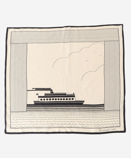 MACKINTOSH LONDON（マッキントッシュ ロンドン）の「マリンスクエアスカーフ（ストール/ショール・レディース・ベージュ/ブルー系その他4・FREE）」の6枚目の写真