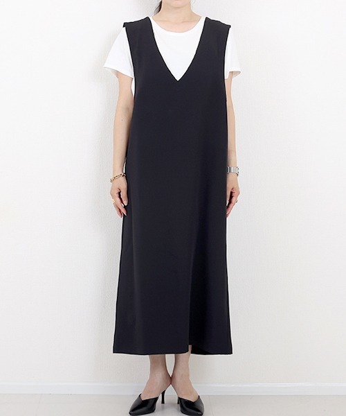 ELIE TAHARI Vネックワンピース ブラック 2 ELIE TAHARI Vネックワンピース ブラック 2