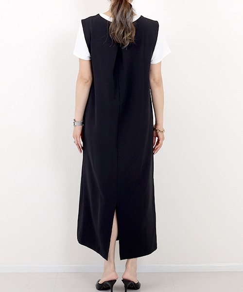 ANEW✖️ワンピース・靴下セット ジョーゼット スクエアネックワンピース（ワンピース