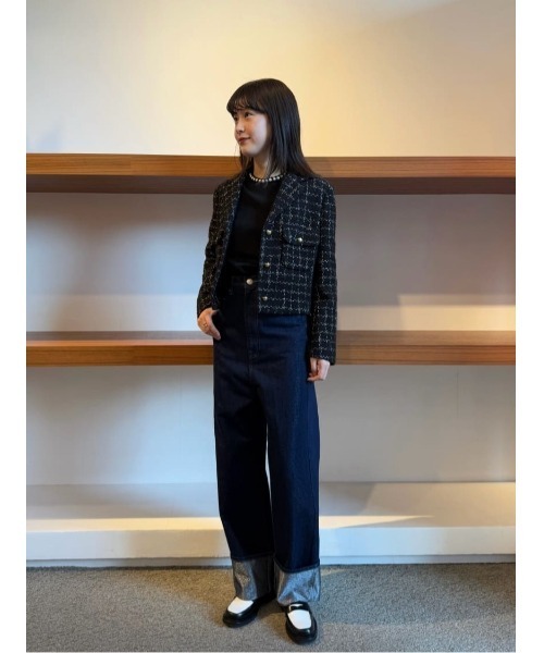 ESTNATION(エストネーション)の「ESTNATION / ミックスツイードショートジャケット(テーラードジャケット・レディース・ブラック・36/38)」の12枚目の写真
