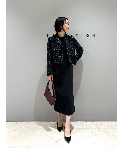 ESTNATION(エストネーション)の「ESTNATION / ミックスツイードショートジャケット(テーラードジャケット・レディース・ブラック・36/38)」の13枚目の写真