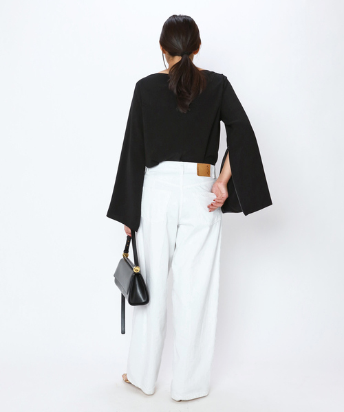 AP STUDIO（エーピーストゥディオ）の「*ソフィアジップスリーブブラウス（シャツ/ブラウス・レディース・ベージュ/ブラック・FREE）」の10枚目の写真