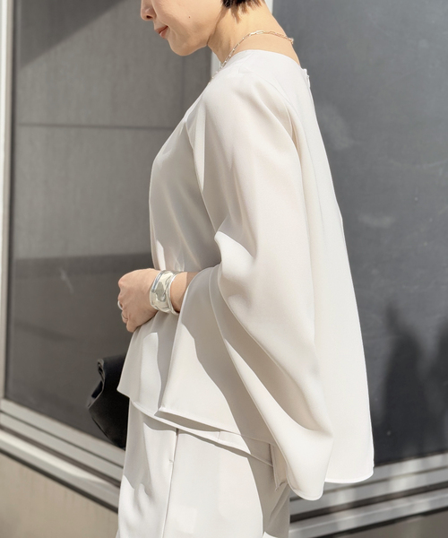 AP STUDIO（エーピーストゥディオ）の「*ソフィアジップスリーブブラウス（シャツ/ブラウス・レディース・ベージュ/ブラック・FREE）」の13枚目の写真