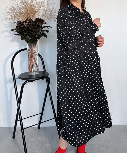 AS KNOW AS plus(アズノゥアズプラス)の「●切替ギャザー前開きワンピース(ワンピース・レディース・グリーン/サックスブルー系/ネイビー/ブラック系・FREE)」の10枚目の写真