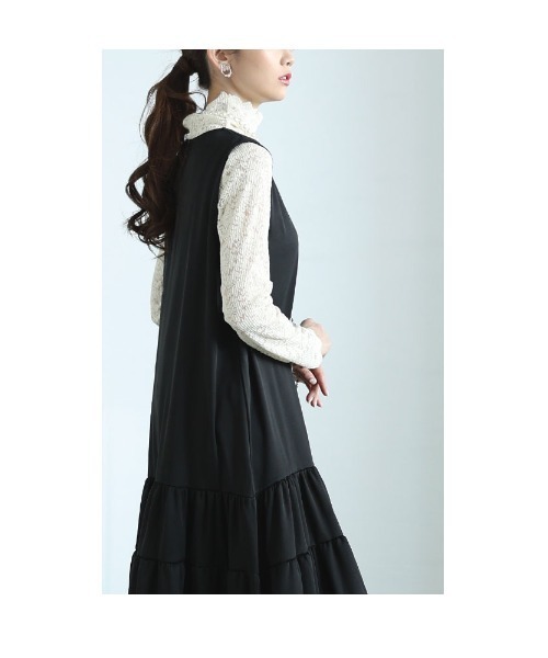 Sawa a la mode(サワアラモード)の「フリル裾ティアードワンピース(ワンピース・レディース・ブラック・FREE)」の7枚目の写真