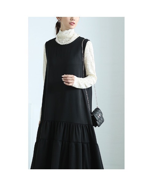 Sawa a la mode(サワアラモード)の「フリル裾ティアードワンピース(ワンピース・レディース・ブラック・FREE)」の10枚目の写真
