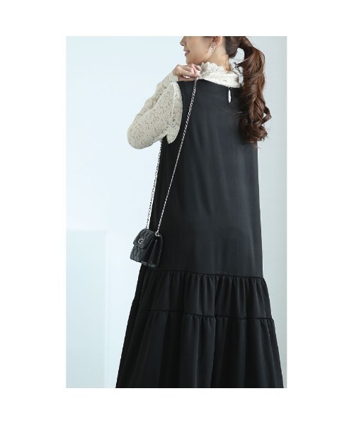Sawa a la mode(サワアラモード)の「フリル裾ティアードワンピース(ワンピース・レディース・ブラック・FREE)」の14枚目の写真