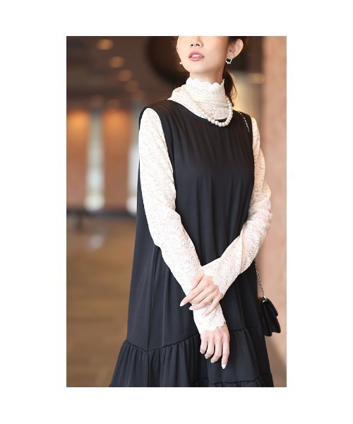 Sawa a la mode(サワアラモード)の「フリル裾ティアードワンピース(ワンピース・レディース・ブラック・FREE)」の17枚目の写真