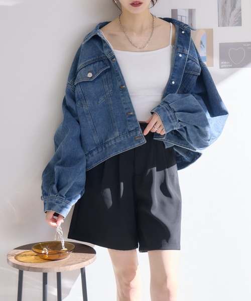 RU.TI.LE(ルチル)の「【RU.TI.LE】ショートデニムジャケット(デニムジャケット・レディース・ブラック/ネイビー・MEDIUM)」の1枚目の写真