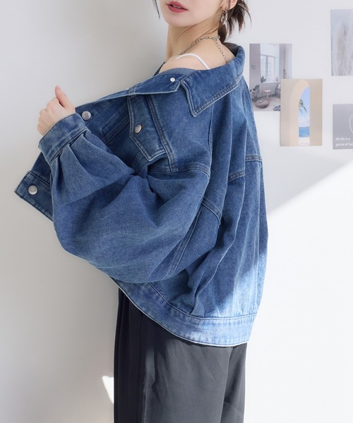 RU.TI.LE(ルチル)の「【RU.TI.LE】ショートデニムジャケット(デニムジャケット・レディース・ブラック/ネイビー・MEDIUM)」の6枚目の写真