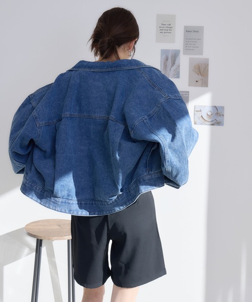RU.TI.LE(ルチル)の「【RU.TI.LE】ショートデニムジャケット(デニムジャケット・レディース・ブラック/ネイビー・MEDIUM)」の18枚目の写真