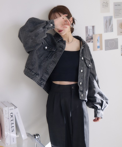 RU.TI.LE(ルチル)の「【RU.TI.LE】ショートデニムジャケット(デニムジャケット・レディース・ブラック/ネイビー・MEDIUM)」の17枚目の写真