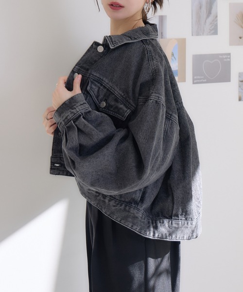 RU.TI.LE(ルチル)の「【RU.TI.LE】ショートデニムジャケット(デニムジャケット・レディース・ブラック/ネイビー・MEDIUM)」の16枚目の写真