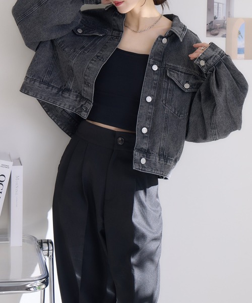 RU.TI.LE(ルチル)の「【RU.TI.LE】ショートデニムジャケット(デニムジャケット・レディース・ブラック/ネイビー・MEDIUM)」の13枚目の写真
