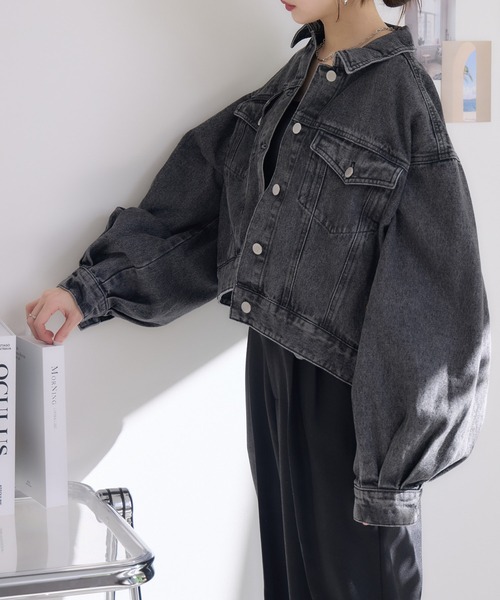 RU.TI.LE(ルチル)の「【RU.TI.LE】ショートデニムジャケット(デニムジャケット・レディース・ブラック/ネイビー・MEDIUM)」の12枚目の写真