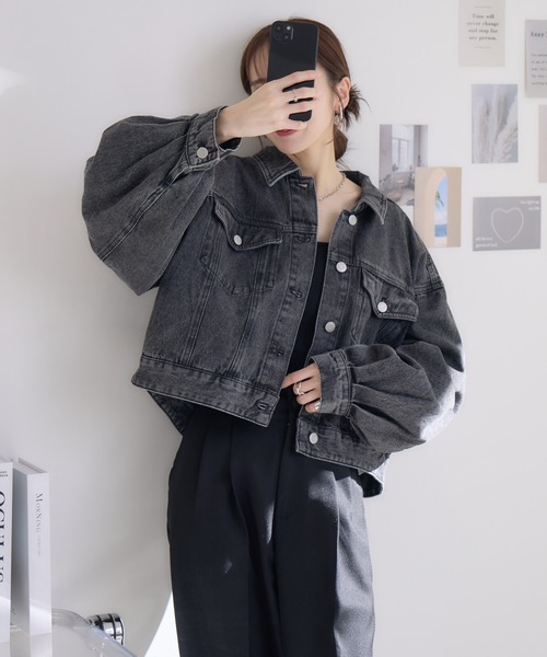 RU.TI.LE(ルチル)の「【RU.TI.LE】ショートデニムジャケット(デニムジャケット・レディース・ブラック/ネイビー・MEDIUM)」の11枚目の写真