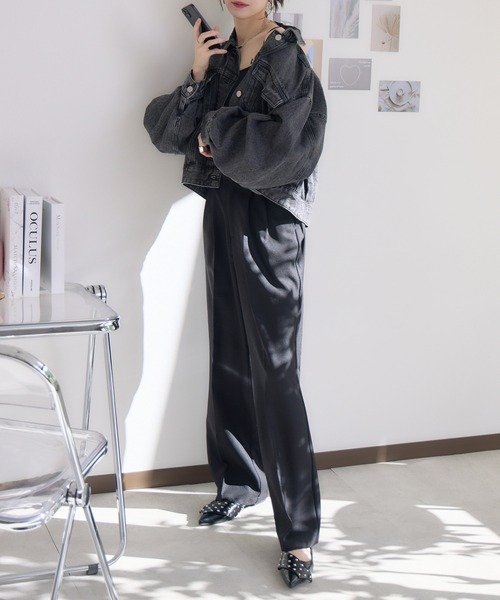 RU.TI.LE(ルチル)の「【RU.TI.LE】ショートデニムジャケット(デニムジャケット・レディース・ブラック/ネイビー・MEDIUM)」の8枚目の写真