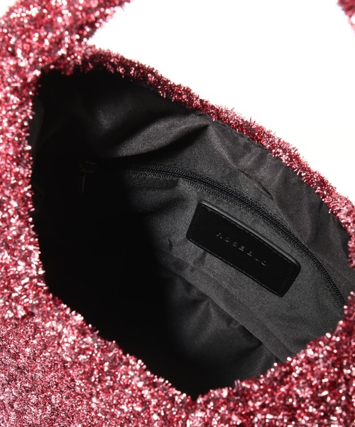 ROSE BUD（ローズバッド）の「ラメニットバッグ（ハンドバッグ・レディース・ピンク/シルバー・ONE SIZE）」の9枚目の写真