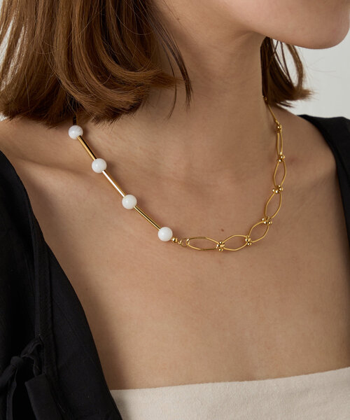 SHENERY（シーナリー）の「シェルポイントデザインチェーンネックレス（ネックレス・レディース・シルバー/ゴールド・FREE）」の2枚目の写真