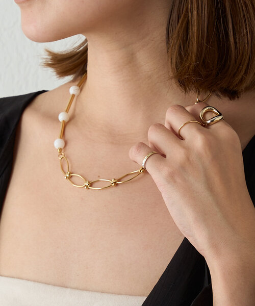 SHENERY（シーナリー）の「シェルポイントデザインチェーンネックレス（ネックレス・レディース・シルバー/ゴールド・FREE）」の8枚目の写真