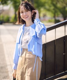 any SiS（エニィスィス）の「【UVカット・接触冷感・速乾】クロップトヨークハオリ シャツ（シャツ/ブラウス）」